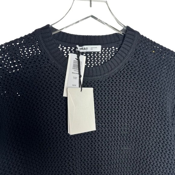 TNA Alameda Sweater Black mesh top womens size XS - Picture 6 of 10
